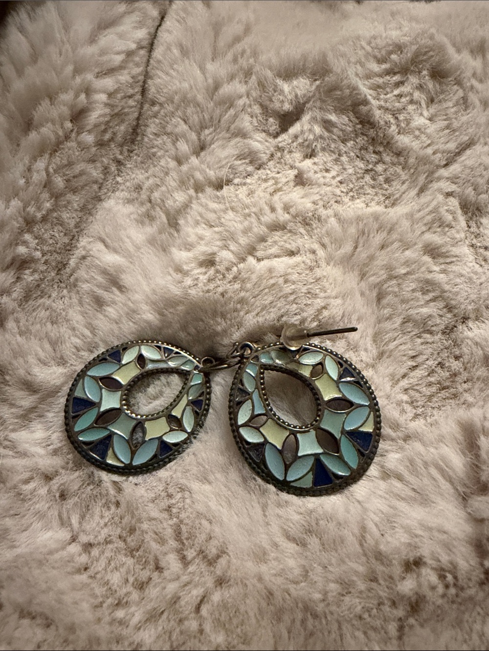 James Avery Teardrop Mosaic Earrings - Blue & Teal